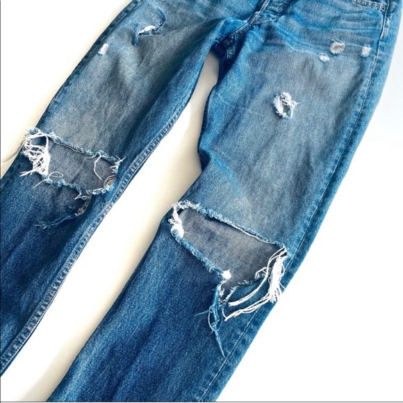 GRLFRND HIGH RISE DESTROYED JEANS - Picture 4 of 13